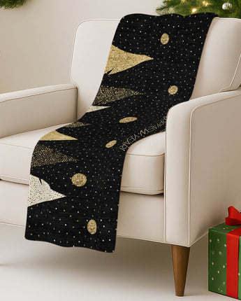 Merry & Bright MY11 Black Throw Blanket