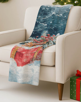 Merry & Bright MY13 Blue Throw Blanket