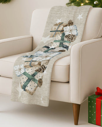 Merry & Bright MY27 Beige Throw Blanket