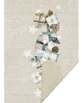 Merry & Bright MY27 Beige Throw Blanket