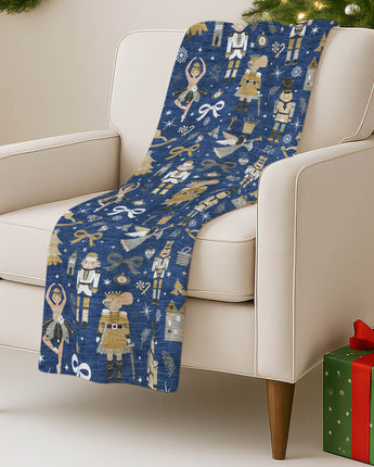 Merry & Bright MY29 Navy Throw Blanket