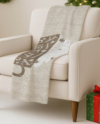 Merry & Bright MY7 Beige Throw Blanket
