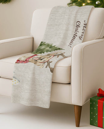 Merry & Bright MY8 Beige Throw Blanket