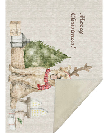 Merry & Bright MY8 Beige Throw Blanket