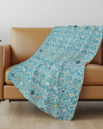 Portico PO4 Teal Throw Blanket