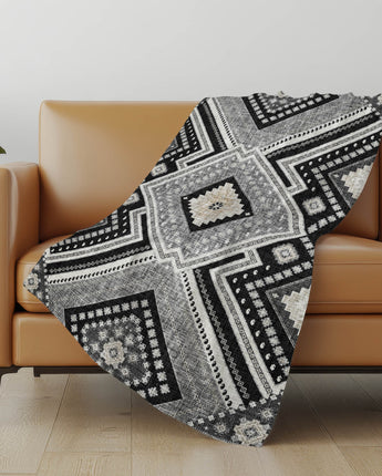 Portico PO5 Black Throw Blanket