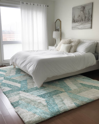 Lorenzo LN1 Teal Luxury Washable Rug