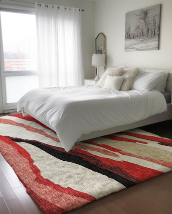 Lorenzo LN4 Red Luxury Washable Rug