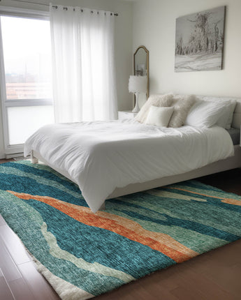 Lorenzo LN4 Teal Luxury Washable Rug